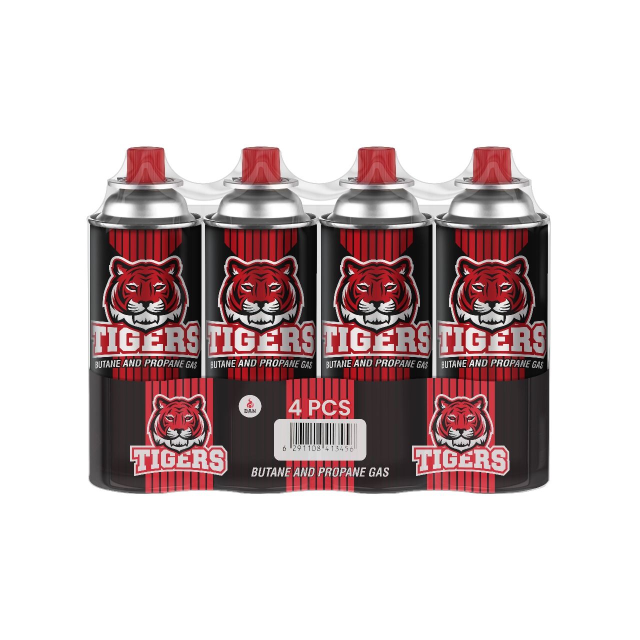 TIGERS  Butane Gas Carridies 220G 4S PACK