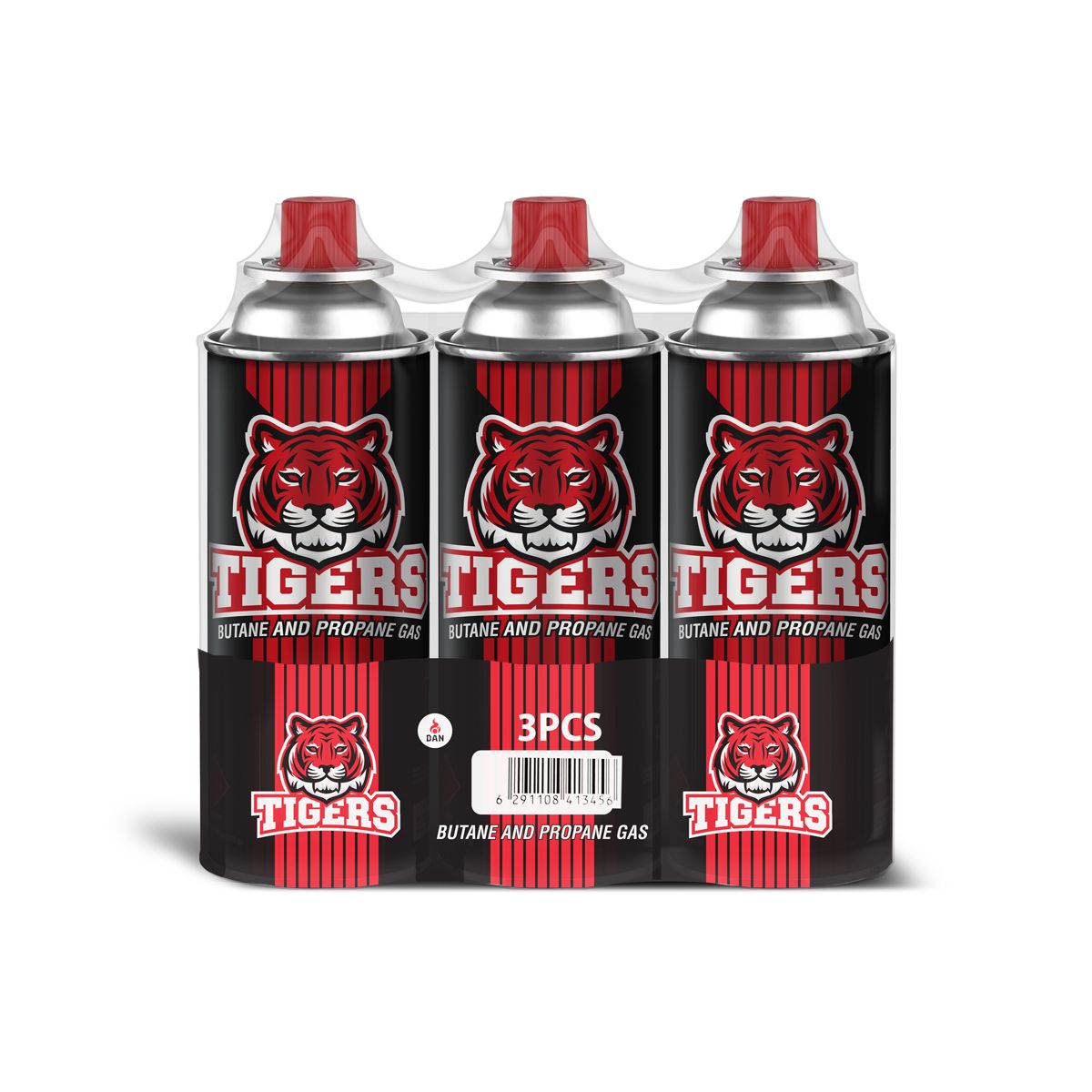 TIGERS  Butane Gas Carridies 220G 3S PACK