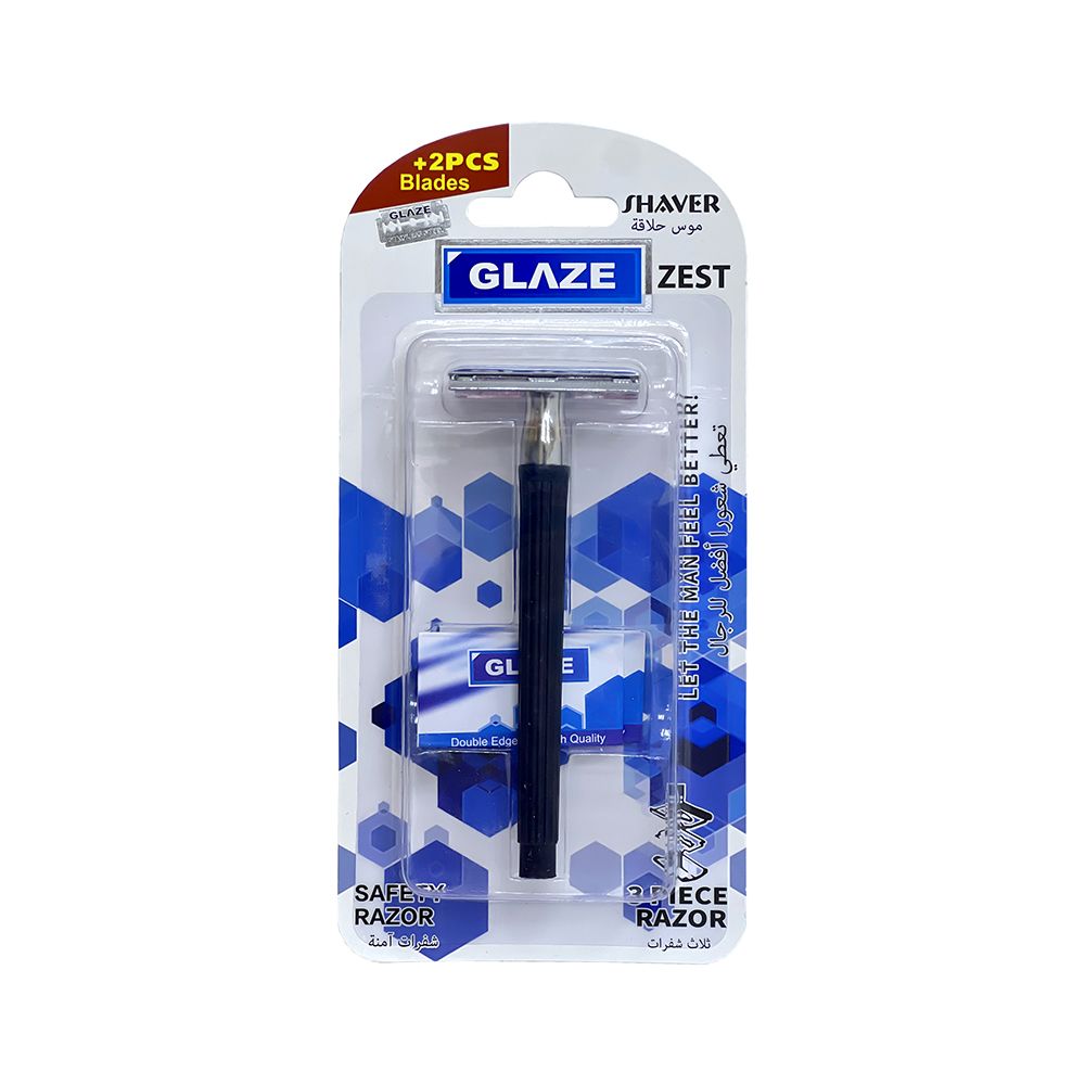 GLAZE Safety Razors with 2pcs Blades free