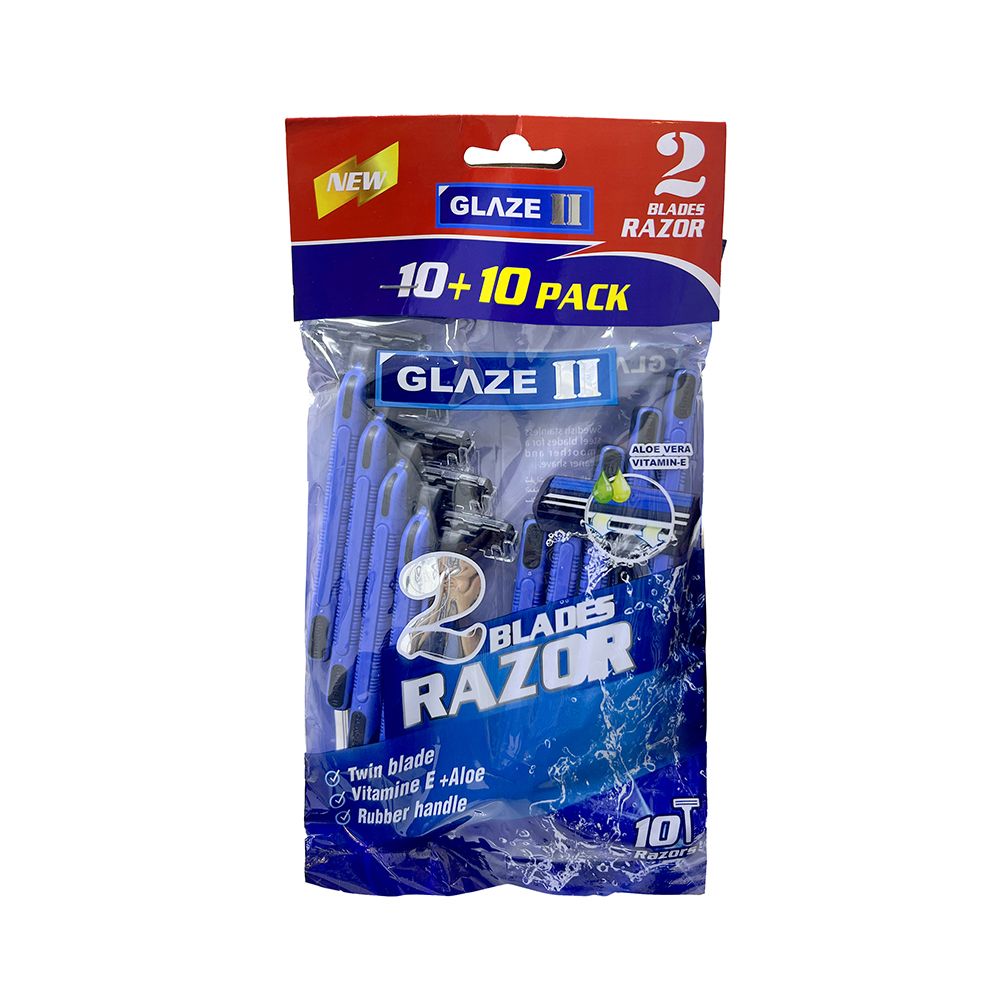 GLAZE-3 Disposable Razor Twin blade 10+10 Pack