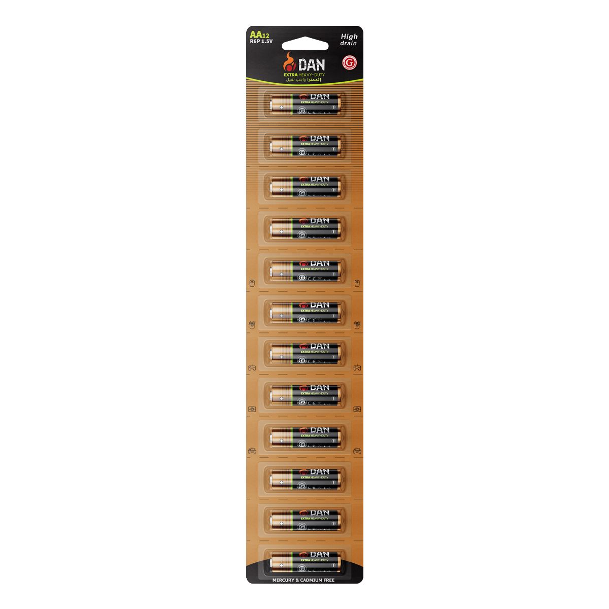 Heavy Duty Battery R6P 1.5V 95MIN 12pcs/blister GT-8178