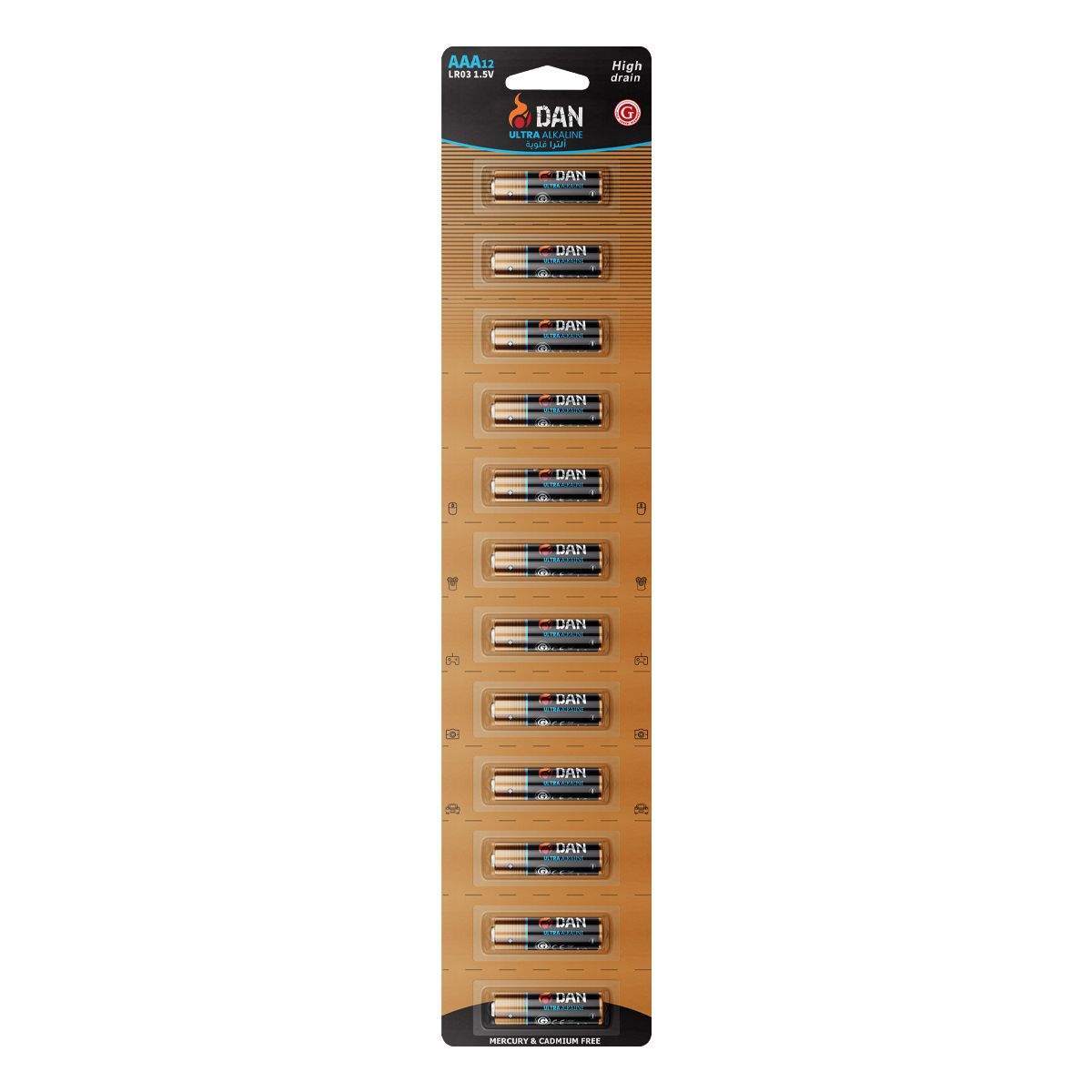Alkaline Battery, LR03 1.5V 140MIN 12pcs/blister GT-8093