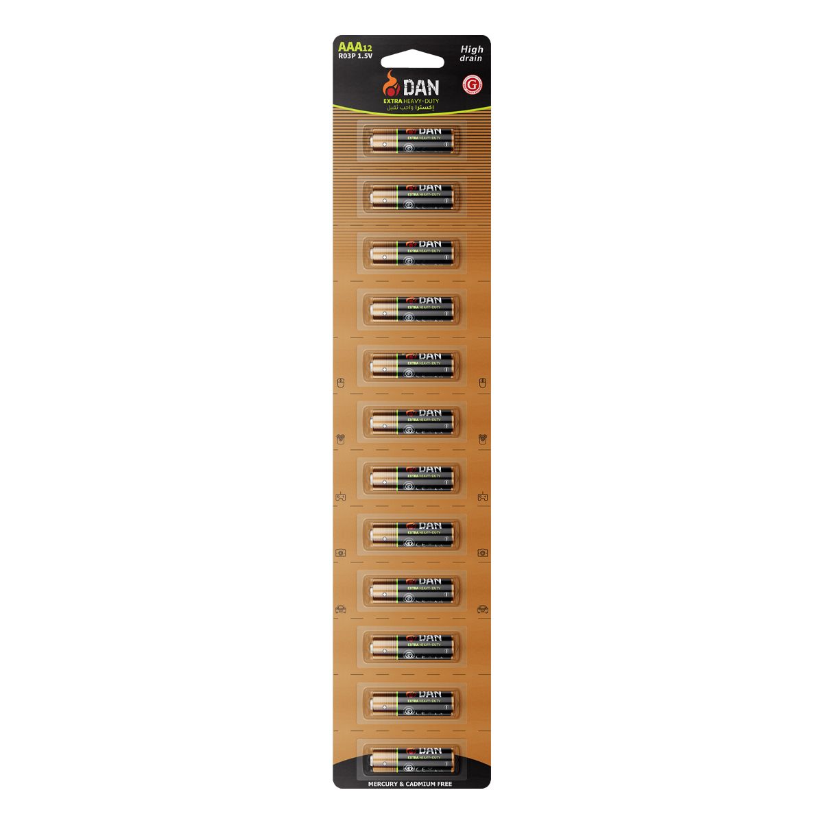 Heavy Duty Battery R03P 1.5V 35MIN 12pcs/blister GT-8147