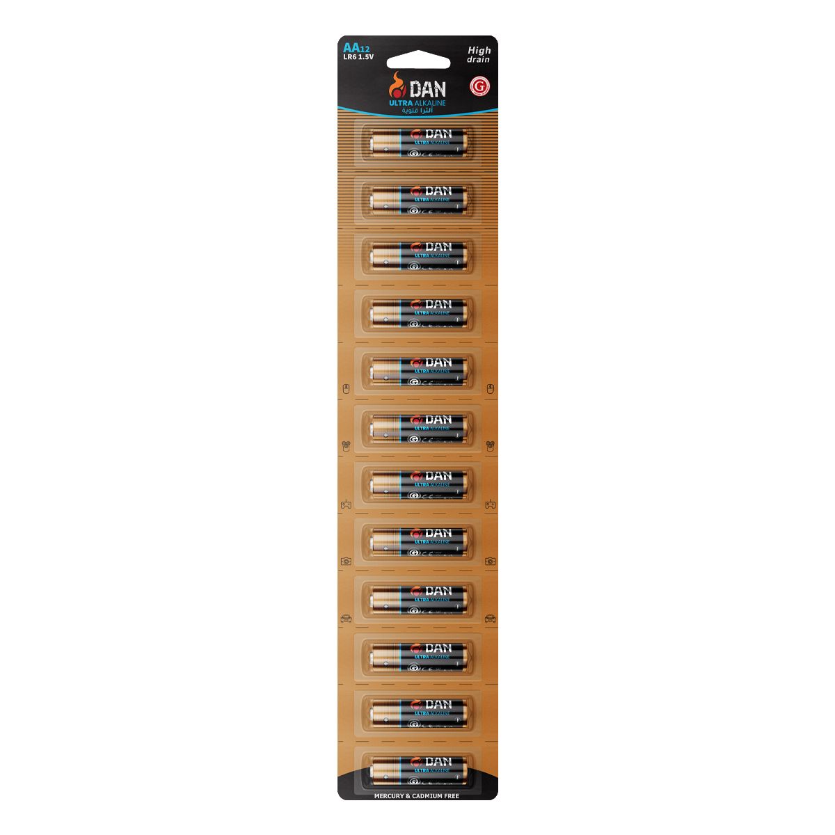 Alkaline Battery, LR6 1.5v 380MIN 12pcs/blister GT-8116