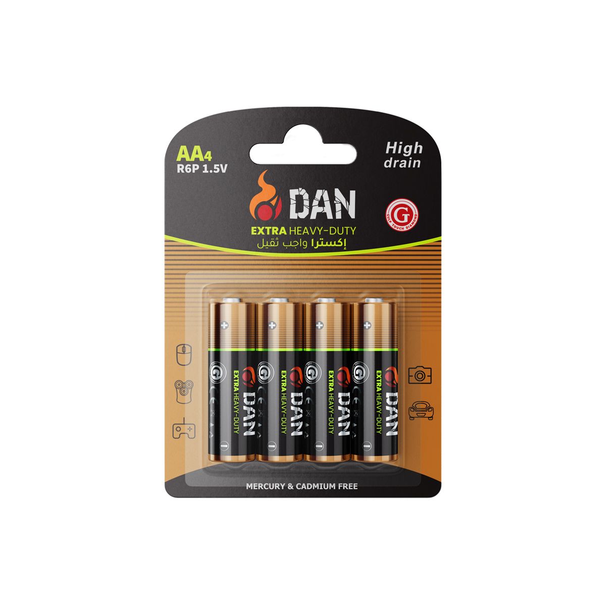 Heavy Duty Battery R6P 1.5V 95MIN 4pcs/blister GT-8154