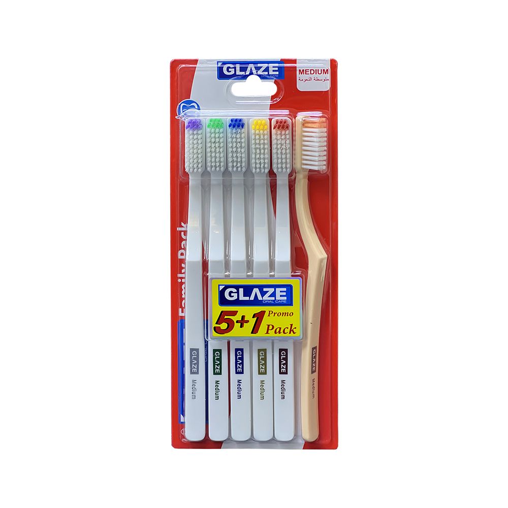 GLAZE TOOTHBURSH - FAMILY PACK 5 +1