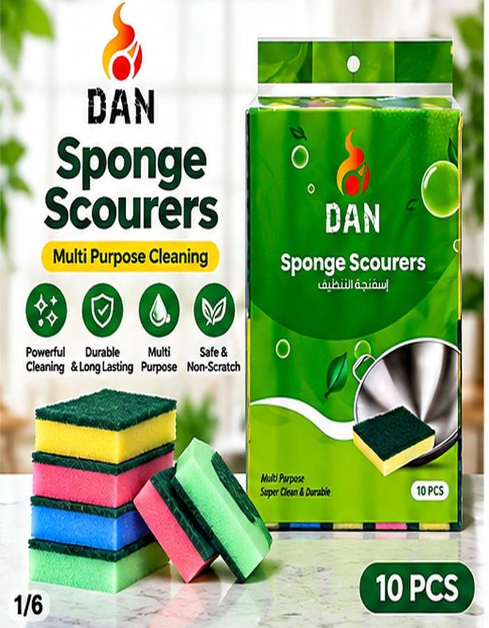 SPONGE SCOURERS -10PCS